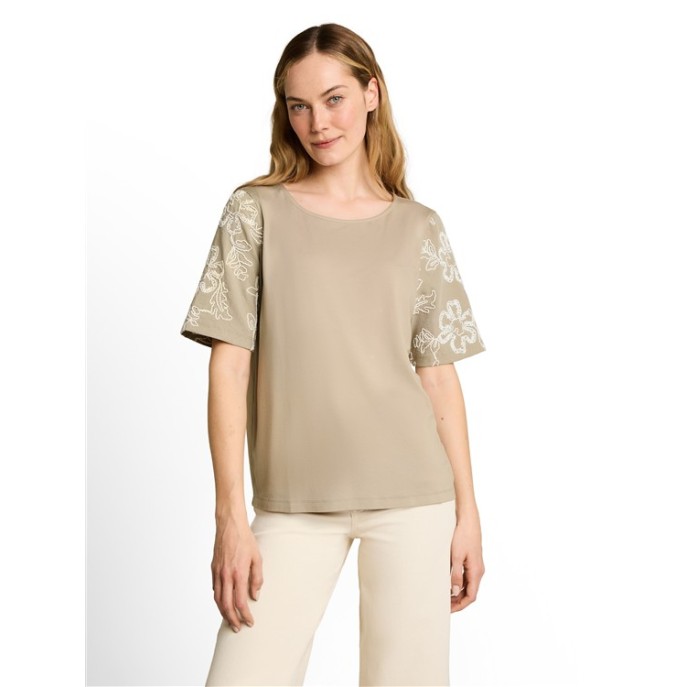 Tom Tailor dames T-shirt 1052152 borduring Kaki
